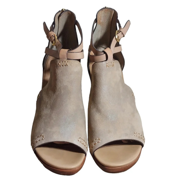 Naked Feet‎ Crux Leather Suede Strappy Wedge Sandals - Picture 4 of 16